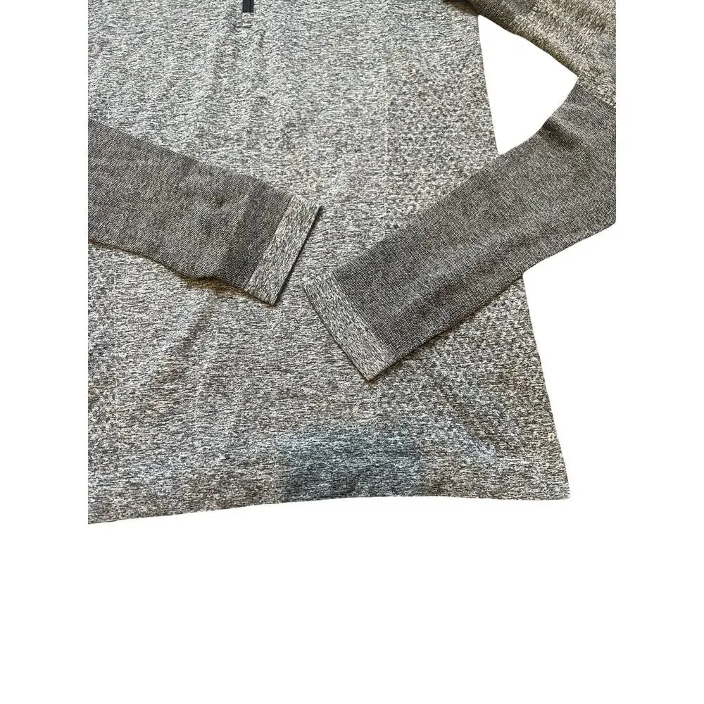 Nike Running Quarter Zip Pullover Womens Medium Gray Long Sleeve Active Top
